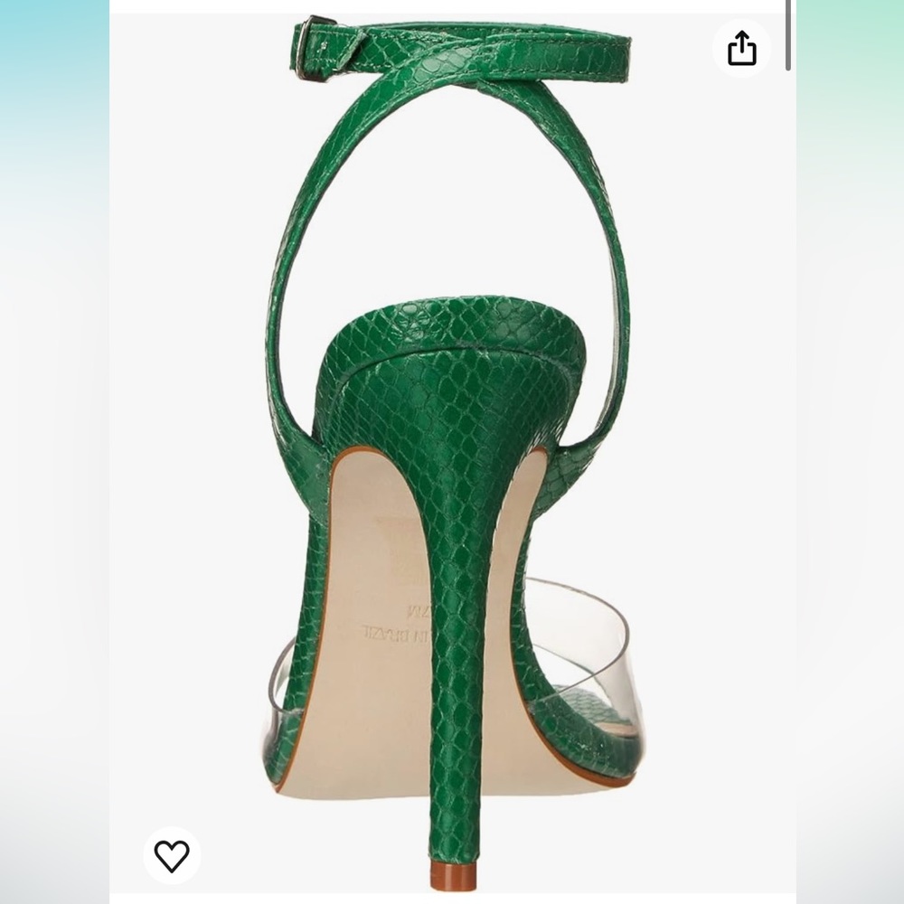 Steve Madden Jessenia Green Acrylic Snakeskin Stiletto Sandals - Picture 5 of 11